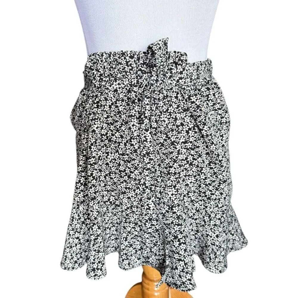 Womens Alrard Altar’d Black State Floral Print Tiered Toe Waist Mini Skirt Sz L
